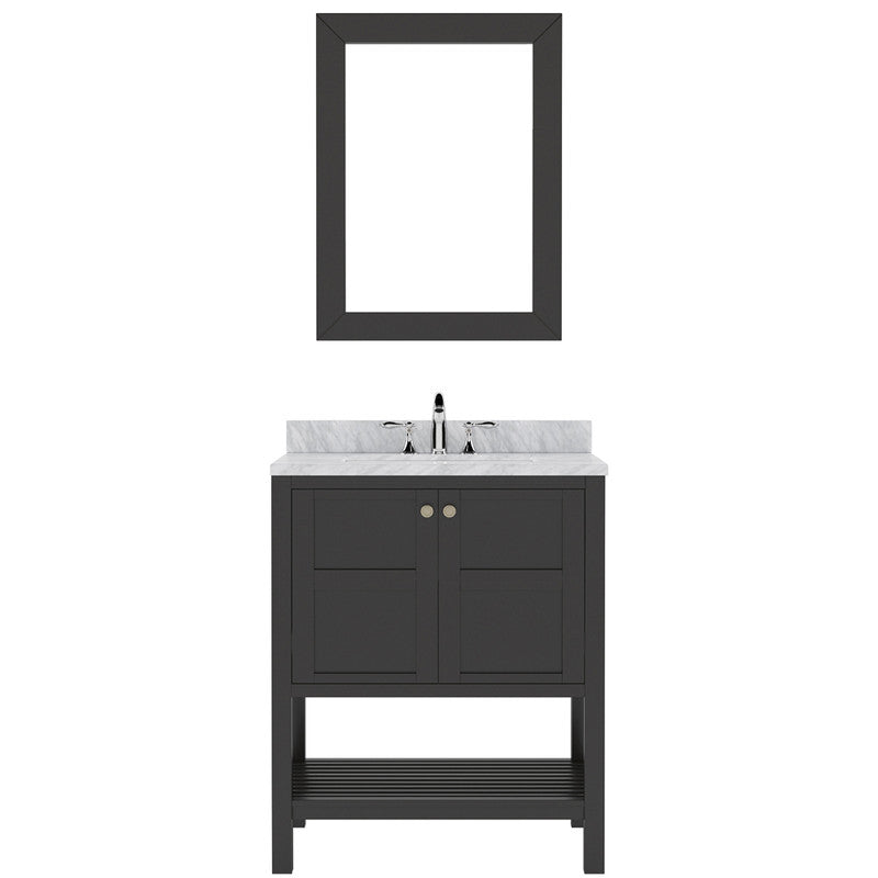 Modern Fittings Winterfell 30" Single Bath Vanity with White Marble Top and Square Sink