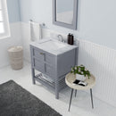 Modern Fittings Winterfell 30" Single Bath Vanity with White Marble Top and Square Sink Nickel Faucet