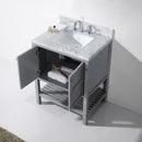 Modern Fittings Winterfell 30" Single Bath Vanity with White Marble Top and Square Sink