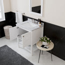 Modern Fittings Winterfell 30" Single Bath Vanity with White Marble Top and Square Sink Nickel Faucet