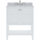 Modern Fittings Winterfell 30" Single Bath Vanity with White Marble Top and Square Sink