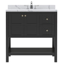 Modern Fittings Winterfell 36" Single Bath Vanity with Calacatta Quartz Top and Round Sink