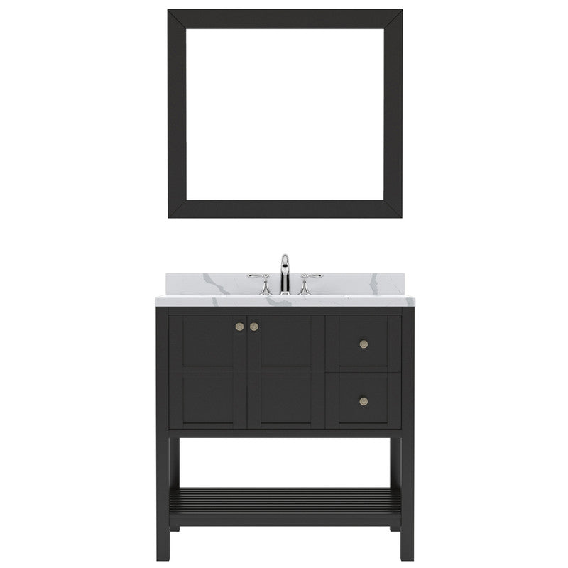 Modern Fittings Winterfell 36" Single Bath Vanity with Calacatta Quartz Top and Square Sink