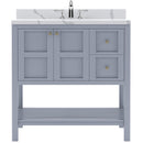 Modern Fittings Winterfell 36" Single Bath Vanity with Calacatta Quartz Top and Square Sink