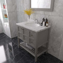 Modern Fittings Winterfell 36" Single Bath Vanity with Cultured Marble Quartz Top and Round Sink Nickel Faucet