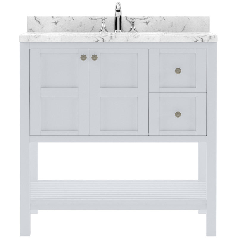 Modern Fittings Winterfell 36" Single Bath Vanity with Cultured Marble Quartz Top and Round Sink