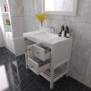 Modern Fittings Winterfell 36" Single Bath Vanity with Cultured Marble Quartz Top and Square Sink Nickel Faucet