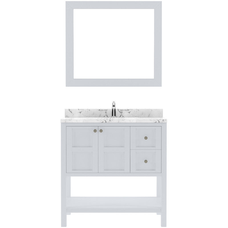 Modern Fittings Winterfell 36" Single Bath Vanity with Cultured Marble Quartz Top and Square Sink