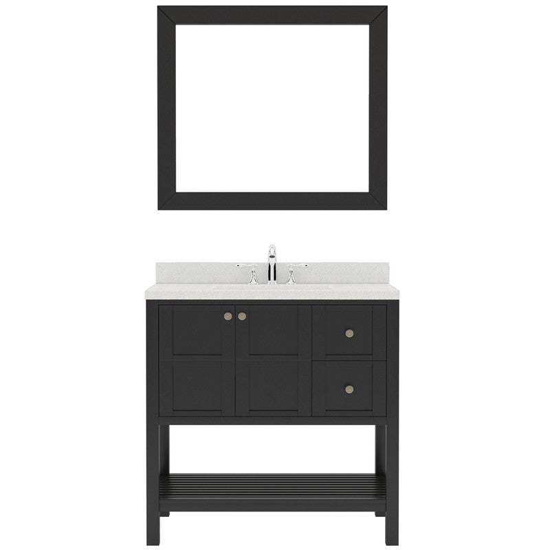 Modern Fittings Winterfell 36" Single Bath Vanity with Dazzle Quartz Top and Round Sink