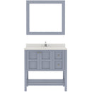 Modern Fittings Winterfell 36" Single Bath Vanity with Dazzle White Quartz Top and Round Sink Nickel Faucet