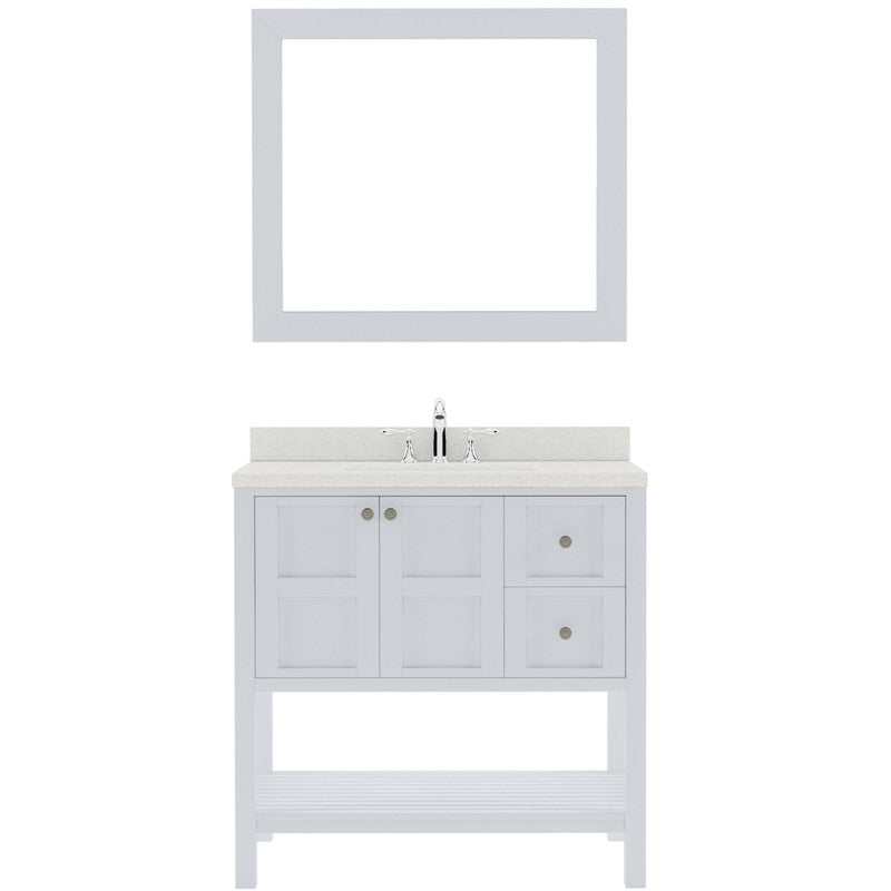 Modern Fittings Winterfell 36" Single Bath Vanity with Dazzle Quartz Top and Round Sink