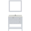 Modern Fittings Winterfell 36" Single Bath Vanity with Dazzle White Quartz Top and Round Sink Nickel Faucet