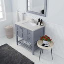 Modern Fittings Winterfell 36" Single Bath Vanity with Dazzle White Quartz Top and Square Sink Nickel Faucet