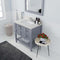 Modern Fittings Winterfell 36" Single Bath Vanity with Dazzle White Quartz Top and Square Sink Nickel Faucet