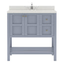 Modern Fittings Winterfell 36" Single Bath Vanity with Dazzle Quartz Top and Square Sink