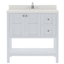 Modern Fittings Winterfell 36" Single Bath Vanity with Dazzle Quartz Top and Square Sink