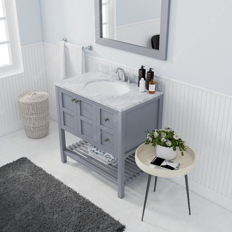 Modern Fittings Winterfell 36" Single Bath Vanity with Marble Top and Round Sink