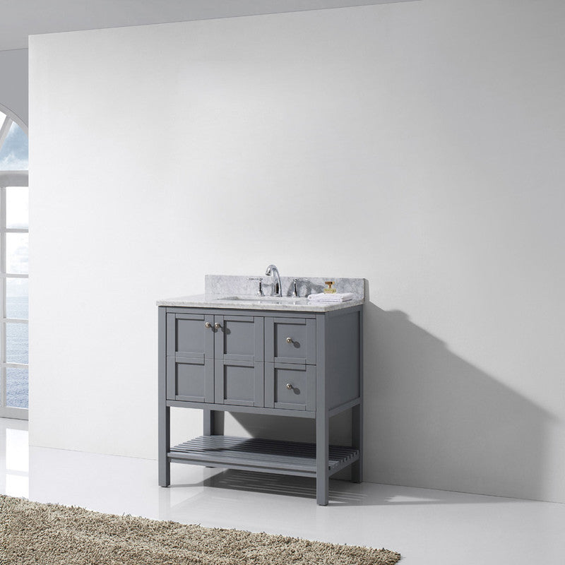 Modern Fittings Winterfell 36" Single Bath Vanity with Marble Top and Square Sink