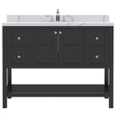 Modern Fittings Winterfell 48" Single Bath Vanity with Calacatta Quartz Top and Round Sink