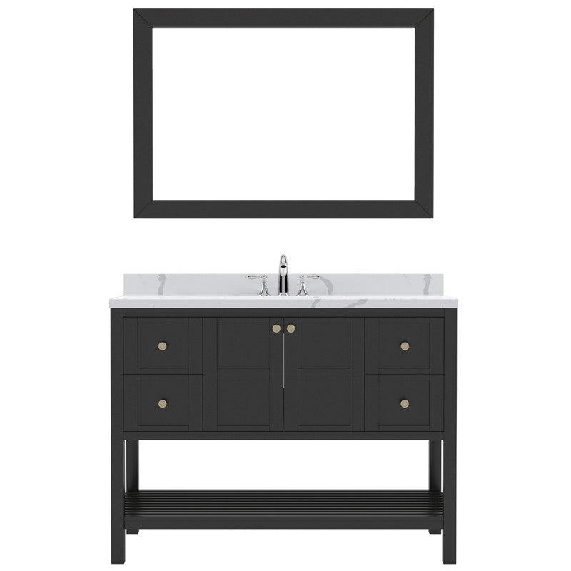 Modern Fittings Winterfell 48" Single Bath Vanity with Calacatta Quartz Top and Round Sink