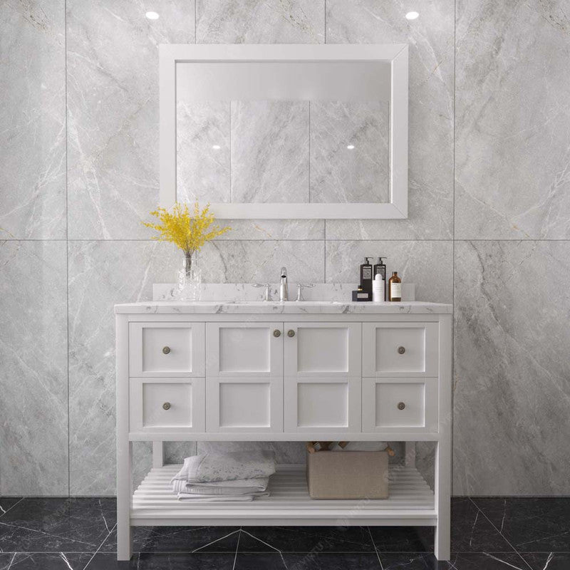 Modern Fittings Winterfell 48" Single Bath Vanity with Cultured Marble Quartz Top and Round Sink