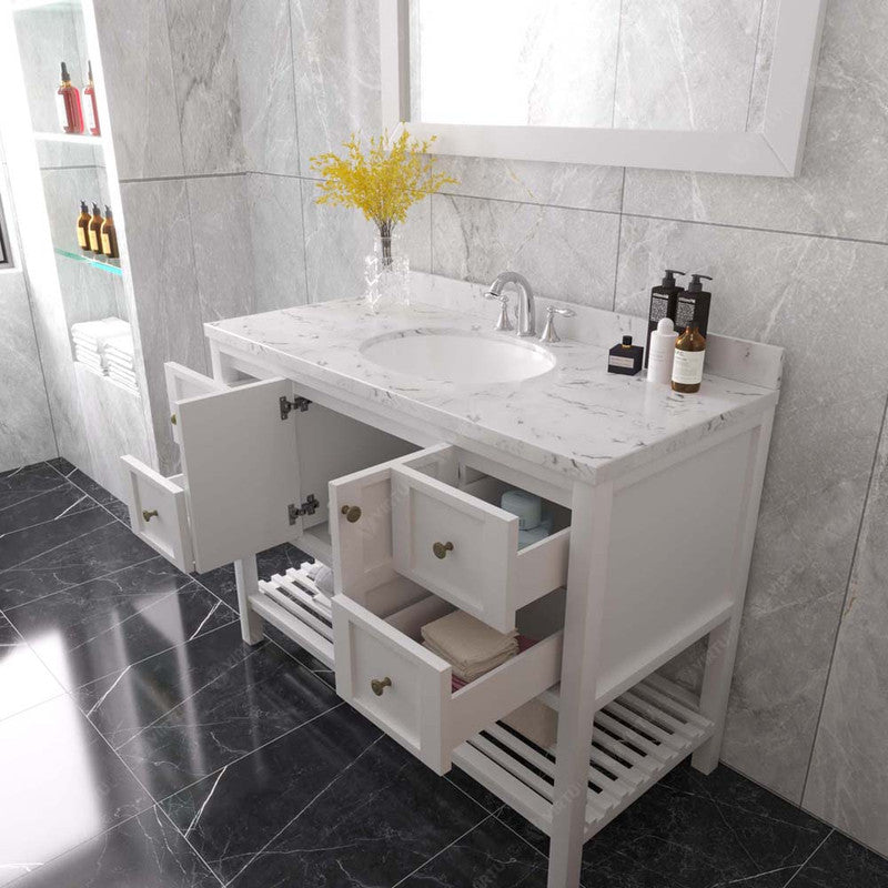 Modern Fittings Winterfell 48" Single Bath Vanity with Cultured Marble Quartz Top and Round Sink