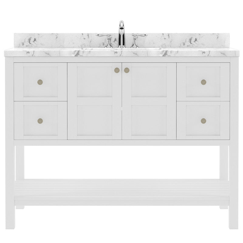 Modern Fittings Winterfell 48" Single Bath Vanity with Cultured Marble Quartz Top and Round Sink