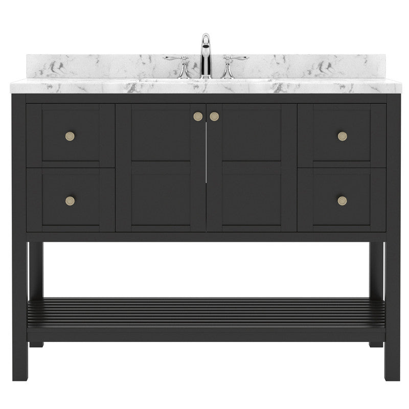 Modern Fittings Winterfell 48" Single Bath Vanity with Cultured Marble Quartz Top and Square Sink