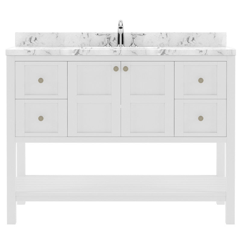 Modern Fittings Winterfell 48" Single Bath Vanity with Cultured Marble Quartz Top and Square Sink