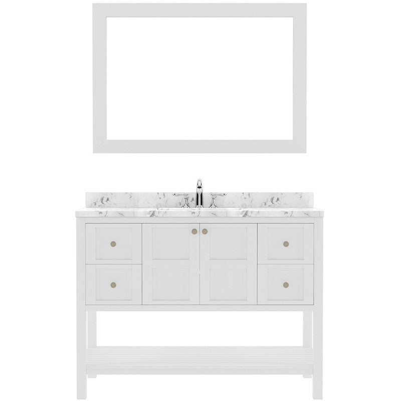 Modern Fittings Winterfell 48" Single Bath Vanity with Cultured Marble Quartz Top and Square Sink