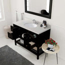 Modern Fittings Winterfell 48" Single Bath Vanity with Dazzle White Quartz Top and Round Sink Nickel Faucet