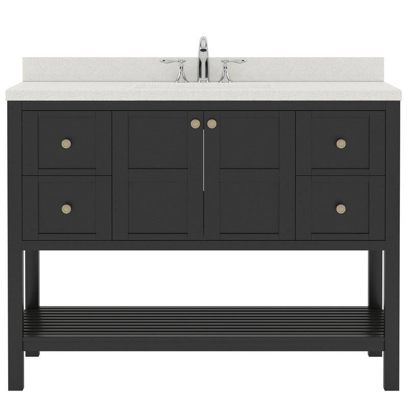 Modern Fittings Winterfell 48" Single Bath Vanity with Dazzle White Quartz Top and Round Sink