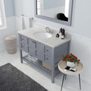 Modern Fittings Winterfell 48" Single Bath Vanity with Dazzle White Quartz Top and Round Sink Nickel Faucet