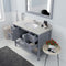 Modern Fittings Winterfell 48" Single Bath Vanity with Dazzle White Quartz Top and Round Sink Nickel Faucet