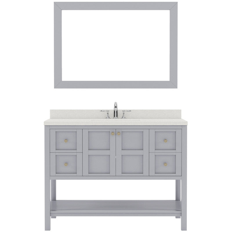 Modern Fittings Winterfell 48" Single Bath Vanity with Dazzle White Quartz Top and Round Sink