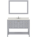 Modern Fittings Winterfell 48" Single Bath Vanity with Dazzle White Quartz Top and Round Sink Nickel Faucet