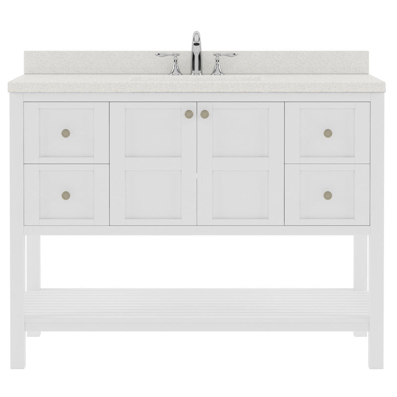 Modern Fittings Winterfell 48" Single Bath Vanity with Dazzle White Quartz Top and Round Sink