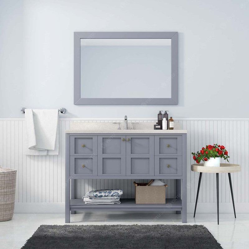 Modern Fittings Winterfell 48" Single Bath Vanity with Dazzle Quartz Top and Square Sink