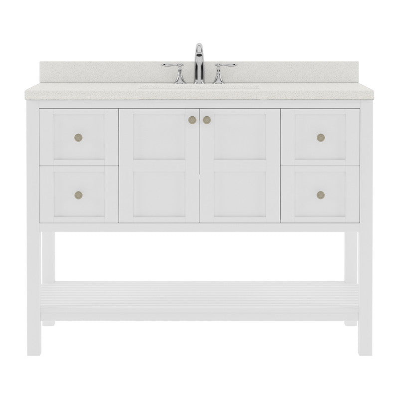 Modern Fittings Winterfell 48" Single Bath Vanity with Dazzle Quartz Top and Square Sink