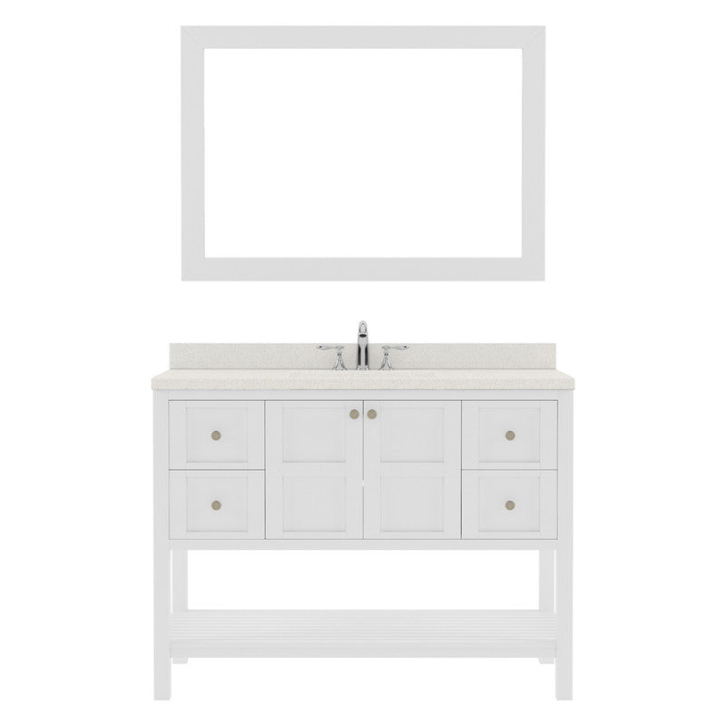 Modern Fittings Winterfell 48" Single Bath Vanity with Dazzle Quartz Top and Square Sink