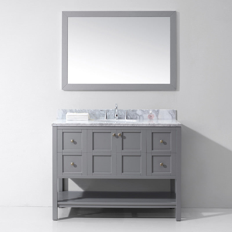 Modern Fittings Winterfell 48" Single Bath Vanity with Marble Top and Round Sink Faucet