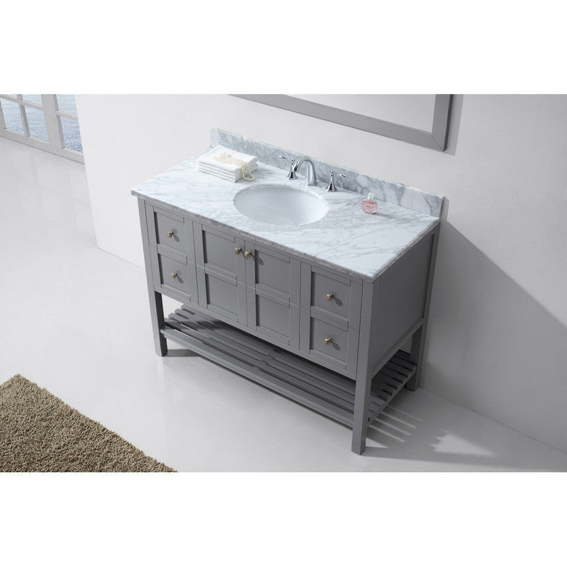 Modern Fittings Winterfell 48" Single Bath Vanity with Marble Top and Round Sink Faucet