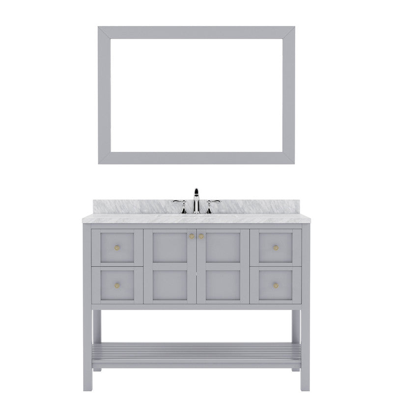 Modern Fittings Winterfell 48" Single Bath Vanity with Marble Top and Round Sink Faucet