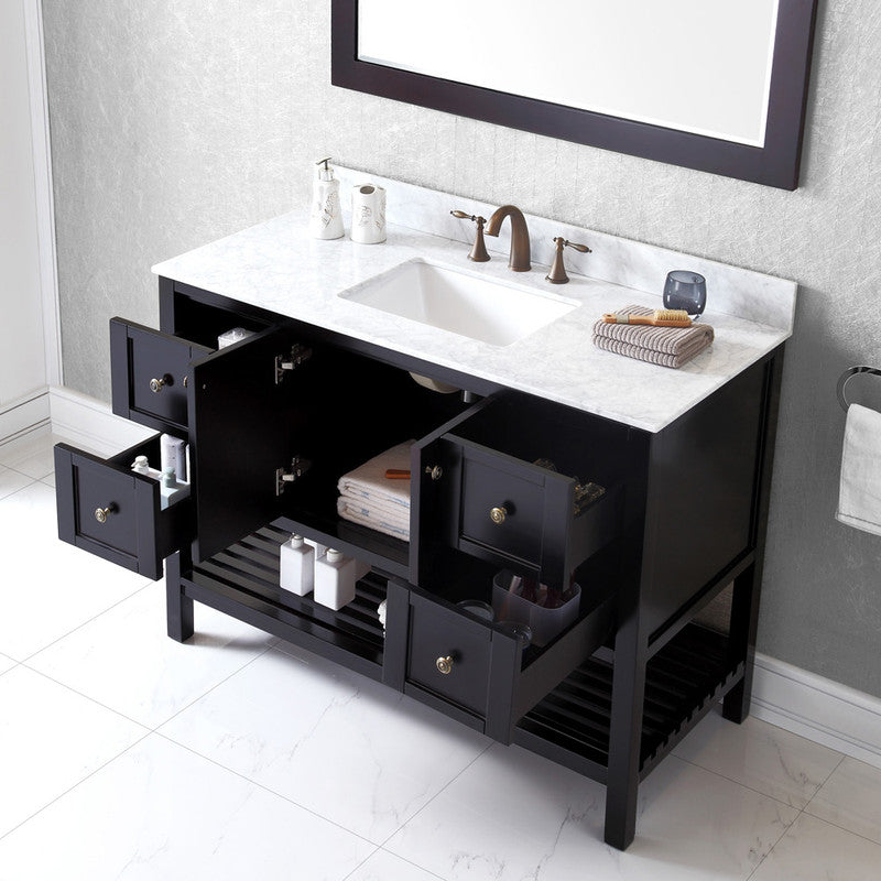 Modern Fittings Winterfell 48" Single Bath Vanity with Marble Top and Square Sink Faucet