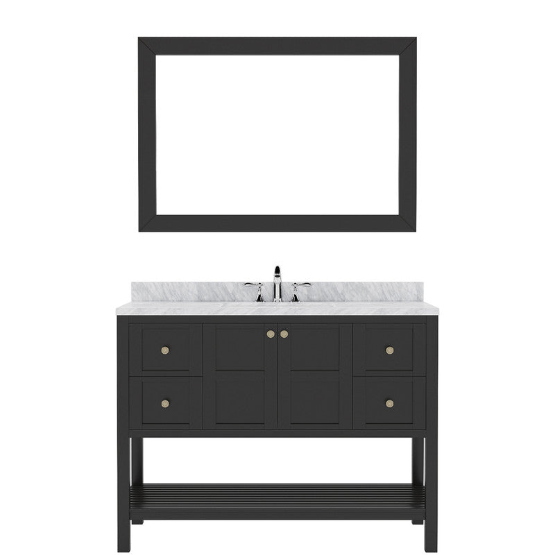 Modern Fittings Winterfell 48" Single Bath Vanity with Marble Top and Square Sink Faucet