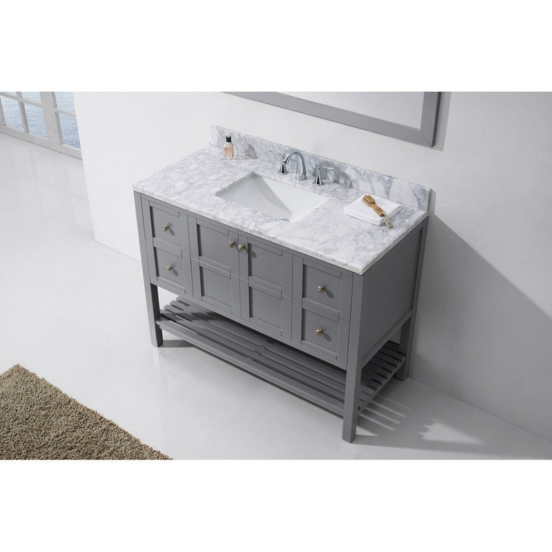 Modern Fittings Winterfell 48" Single Bath Vanity with Marble Top and Square Sink Faucet