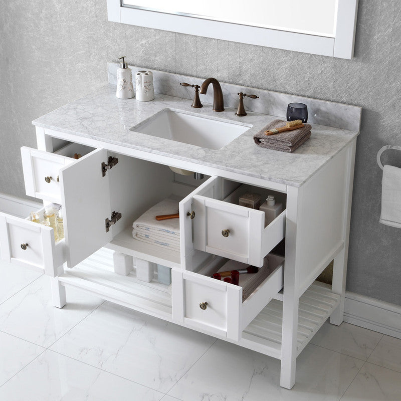 Modern Fittings Winterfell 48" Single Bath Vanity with Marble Top and Square Sink Faucet