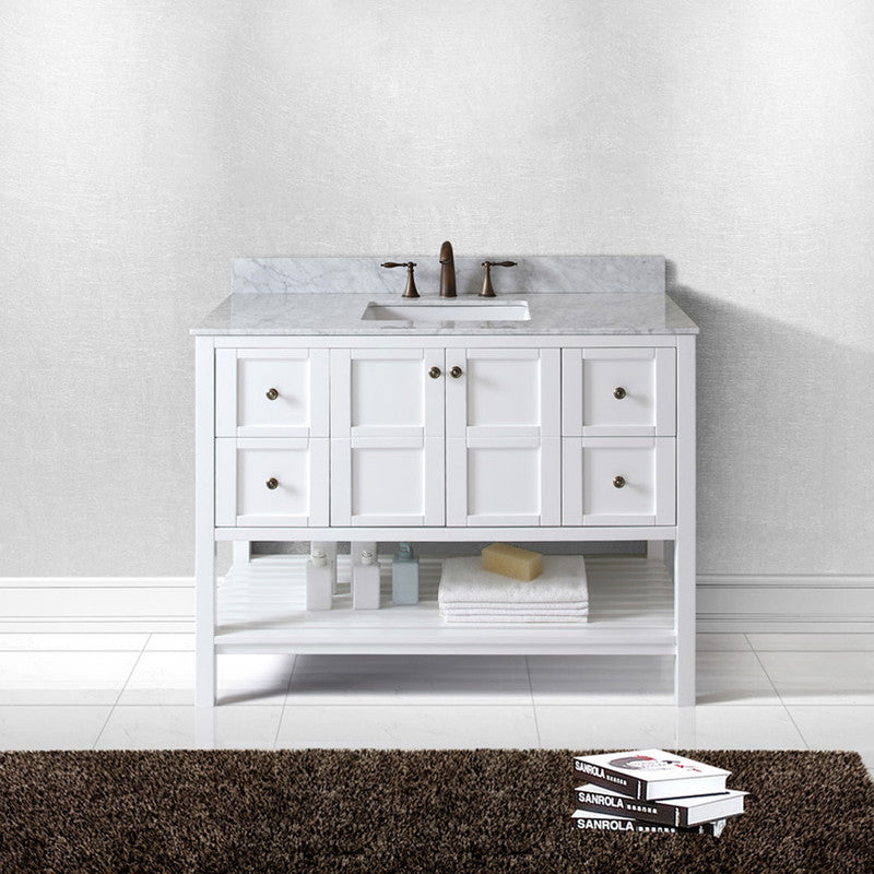 Modern Fittings Winterfell 48" Single Bath Vanity with Marble Top and Square Sink