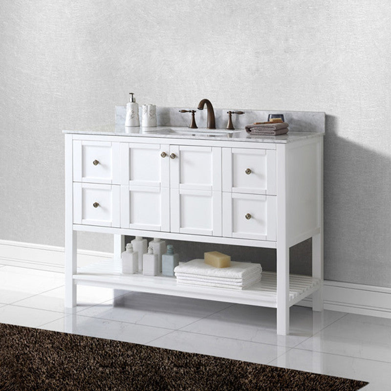 Modern Fittings Winterfell 48" Single Bath Vanity with Marble Top and Square Sink