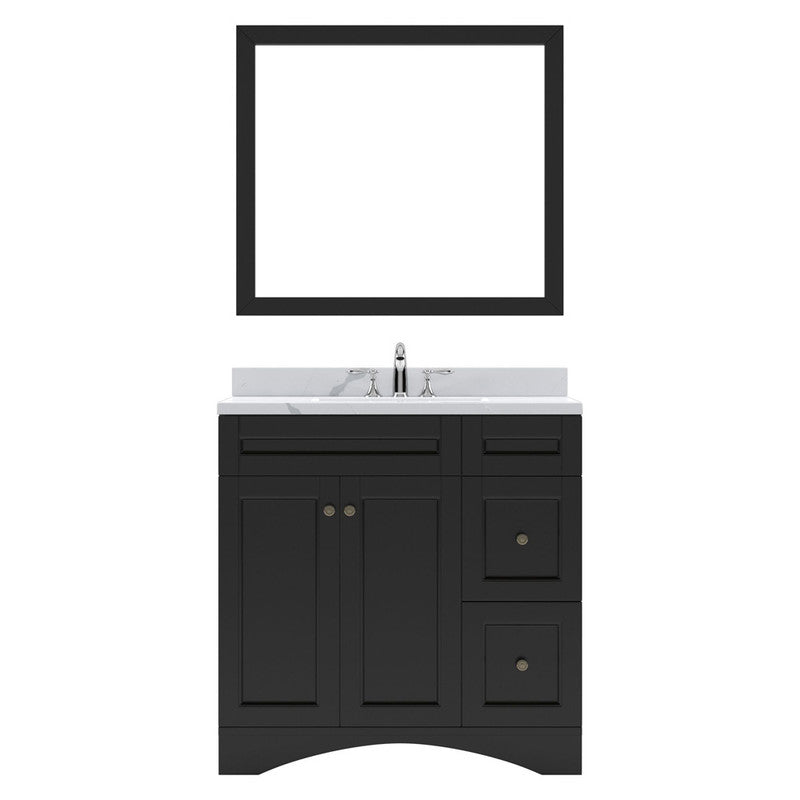 Modern Fittings Elise 36" Single Bath Vanity with Calacatta Quartz Top and Round Sink Faucet